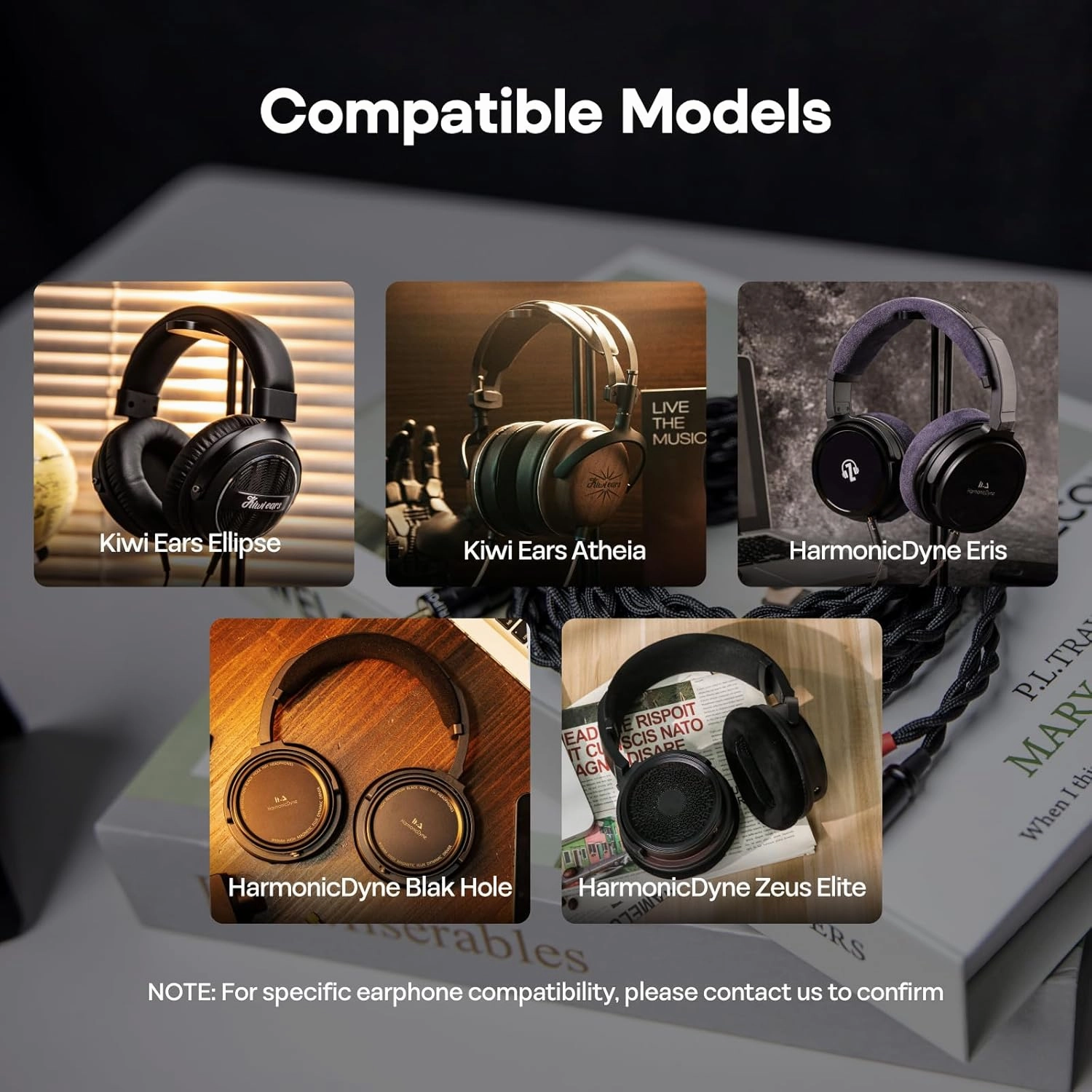Linsoul Tripowin Nova Monitor Headphone Cable, Over-Ear Headphone Wire, 4-Strand Silver Foil/OCC Hybrid Upgrade Cable, 2M, Dual 3.5mm to 4.4mm/3.5mm/XLR Plug, for Musicians&Audiophiles (XLR, Black)
