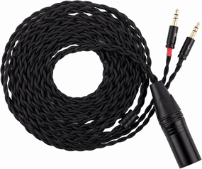 Linsoul Tripowin Nova Monitor Headphone Cable, Over-Ear Headphone Wire, 4-Strand Silver Foil/OCC Hybrid Upgrade Cable, 2M, Dual 3.5mm to 4.4mm/3.5mm/XLR Plug, for Musicians&Audiophiles (XLR, Black) audiophile headphones,high-end headphones,studio over-