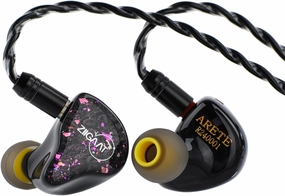 Linsoul ZiiGaat x Fresh Reviews Arete in Ear Monitor, 1DD 4BA Hybrid Earphone IEM, Wired Gaming Earbuds, Studio Monitor Tunning, with Detachable IEM Cable for Musician Audiophile(Black) in-ear monitors,hi-fi IEMs,studio earphones,