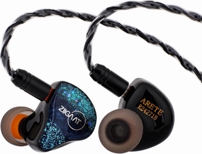 Linsoul ZiiGaat x Fresh Reviews Arete in Ear Monitor, 1DD 4BA Hybrid Earphone IEM, Wired Gaming Earbuds, Studio Monitor Tunning, with Detachable IEM Cable for Musician Audiophile (Blue) in-ear monitors,hi-fi IEMs,studio earphones,