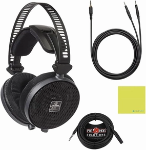 Liquid Audio Audio Technica ATH-R70X Professional Open-Back Reference Headphones Bundle w/Pig Hog PHX14-25 Headphone Extension Cable Polishing Cloth reference headphones,neutral sound headphones,monitor headphones,