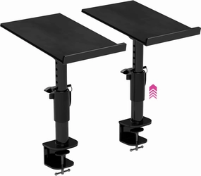 Liquid Stands Studio Monitor Stands - Music Studio Desktop Speaker Stand - 2 Pack 12x9 Clamp-on Adjustable Short or Tall Speaker Support for Music Booth Desk Audio Monitor Stand Mount with Tilt studio monitors,nearfield speakers,mixing reference monitors,