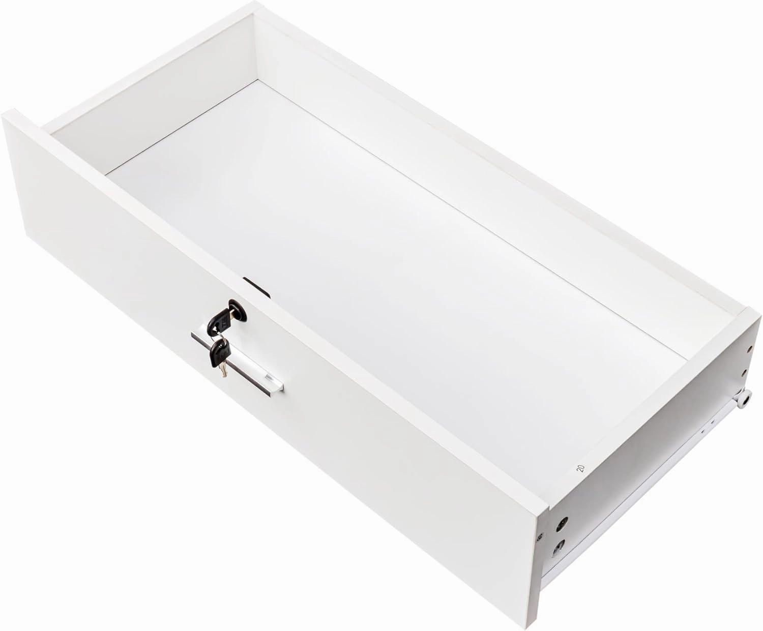 Locking Beauty Salon Storage Cabinet, Salon Styling Station with Hair Dryer Holder and Stylist Equipment Drawer (White)