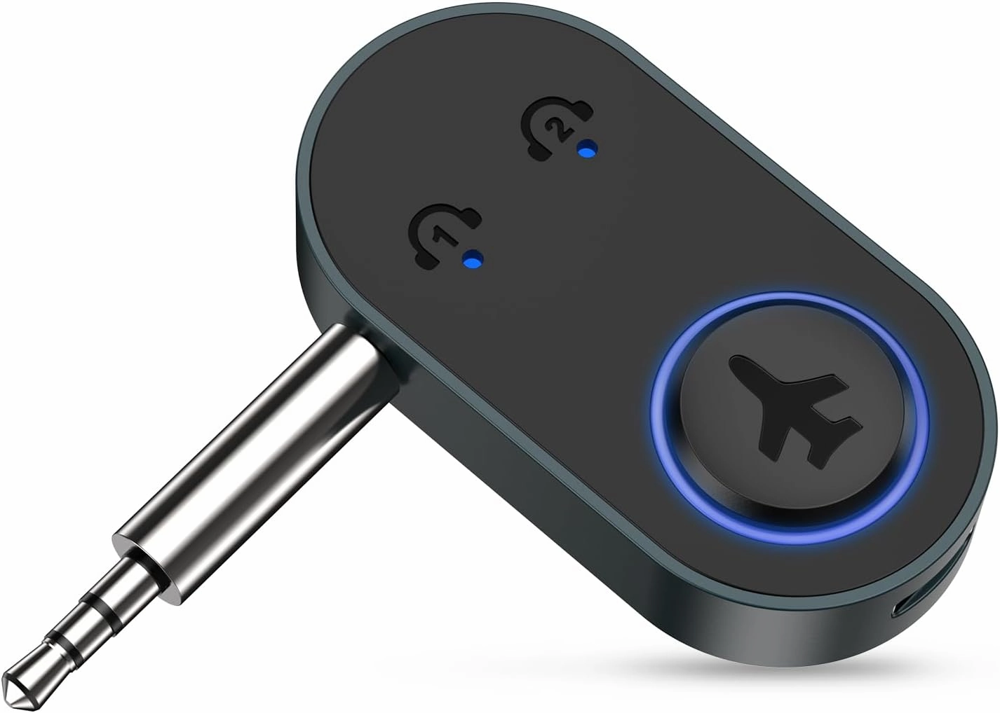 LOFICOPER Bluetooth 5.3 Transmitter, Bluetooth Aux Adapter, Wireless Audio Music Adapter with Dual Connection, Noise Cancelling, 16H Battery Life, for Airplane, TV, PC, Home Stereo wireless audio bridge,Bluetooth transmitter,WiFi audio link,