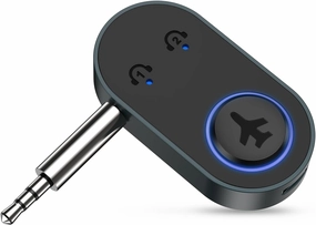 LOFICOPER Bluetooth 5.3 Transmitter, Bluetooth Aux Adapter, Wireless Audio Music Adapter with Dual Connection, Noise Cancelling, 16H Battery Life, for Airplane, TV, PC, Home Stereo wireless audio bridge,Bluetooth transmitter,WiFi audio link,