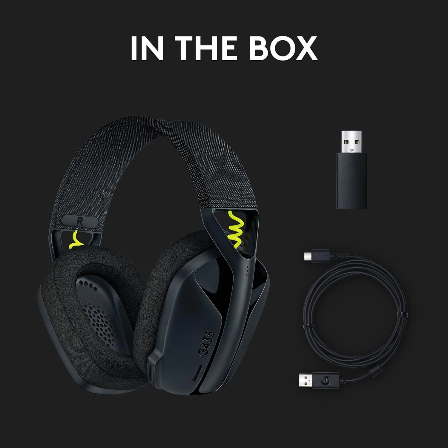 Logitech G435 LIGHTSPEED Wireless Bluetooth Gaming Headset - Lightweight, built-in mics, 18h battery, compatible with Dolby Atmos, PC, PS4, PS5, Nintendo Switch, Mobile - Black