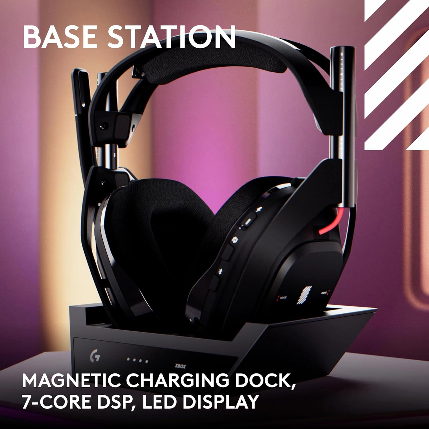 Logitech G Astro A50 Omni-Platform Wireless Gaming Headset   Base Station for PS5, Xbox, PC: PLAYSYNC Audio Switcher, <16 bit/48kHz (Console), <24 bit/48 kHz (PC), 24hr Battery, 2.4GHz & BT - Black