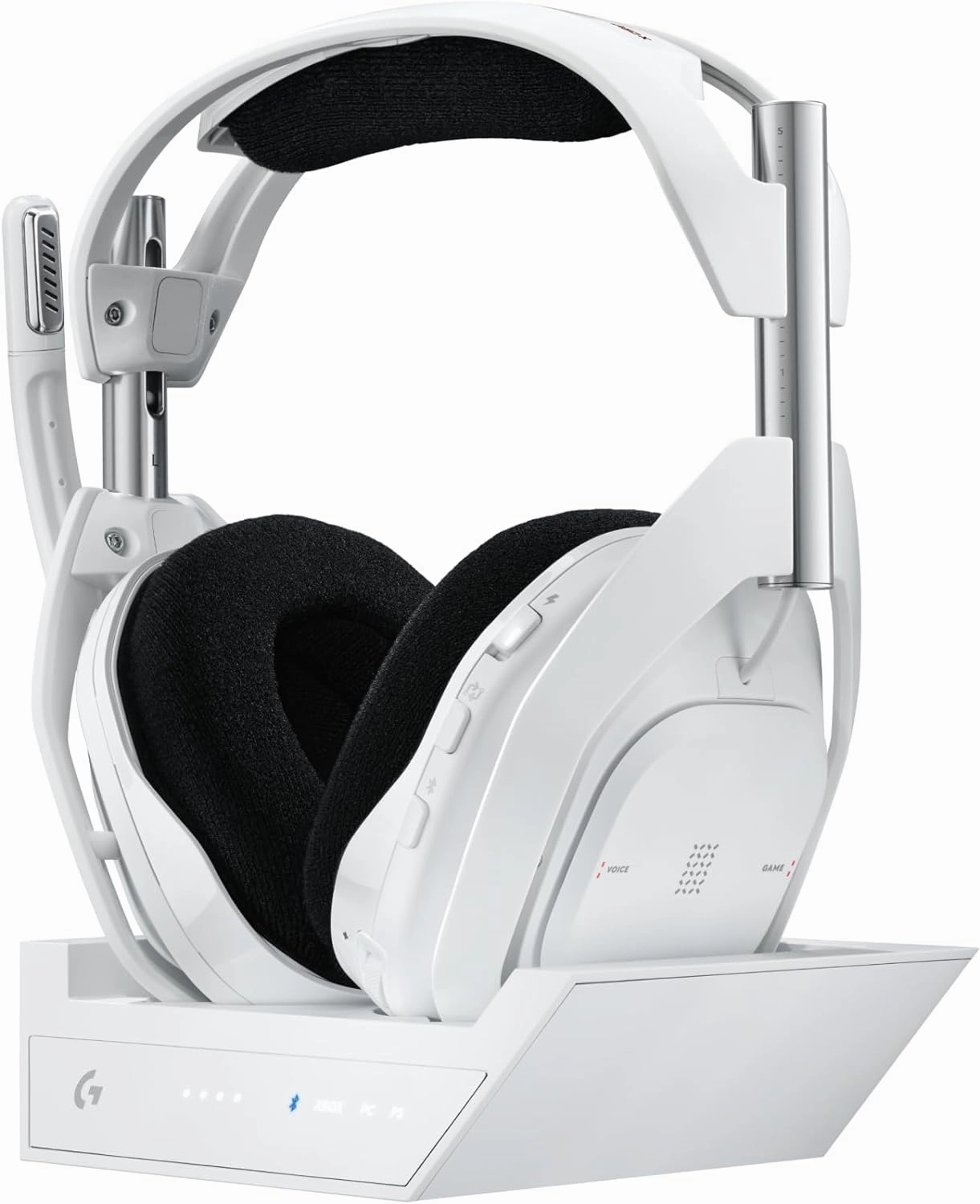 Logitech G Astro A50 X Omni-Platform Wireless Gaming Headset   Base Station for PS5, Xbox, PC: PLAYSYNC Video & Audio Switcher, HDMI 2.1 4K 120Hz VRR, <24 bit/48 kHz, 24hr Battery, 2.4GHz & BT - White audiophile headphones,high-end headphones,st