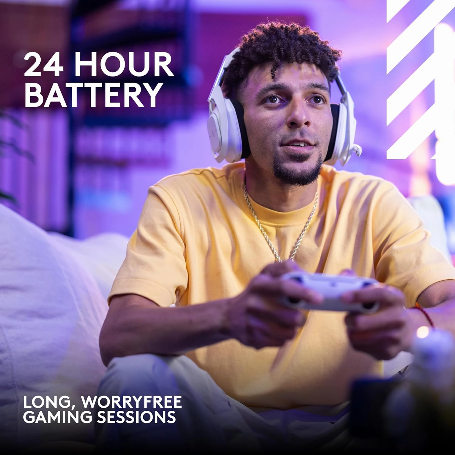 Logitech G Astro A50 X Omni-Platform Wireless Gaming Headset   Base Station for PS5, Xbox, PC: PLAYSYNC Video & Audio Switcher, HDMI 2.1 4K 120Hz VRR, <24 bit/48 kHz, 24hr Battery, 2.4GHz & BT - White