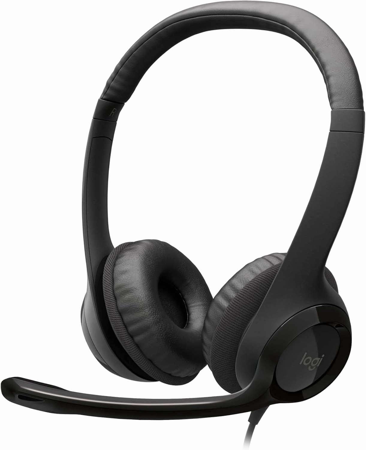 Logitech H390 Wired Headset for PC/Laptop, Stereo Headphones with Noise Cancelling Microphone, USB-A, In-Line Controls, Works with Chromebook - Black over-ear headphones,closed back headphones,wireless studio cans,