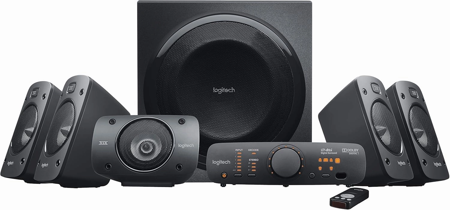 Logitech Z906 5.1 Surround Sound Speaker System - THX, Dolby Digital and DTS Digital (Renewed) surround sound system,cinema audio kit,5.1 surround package,