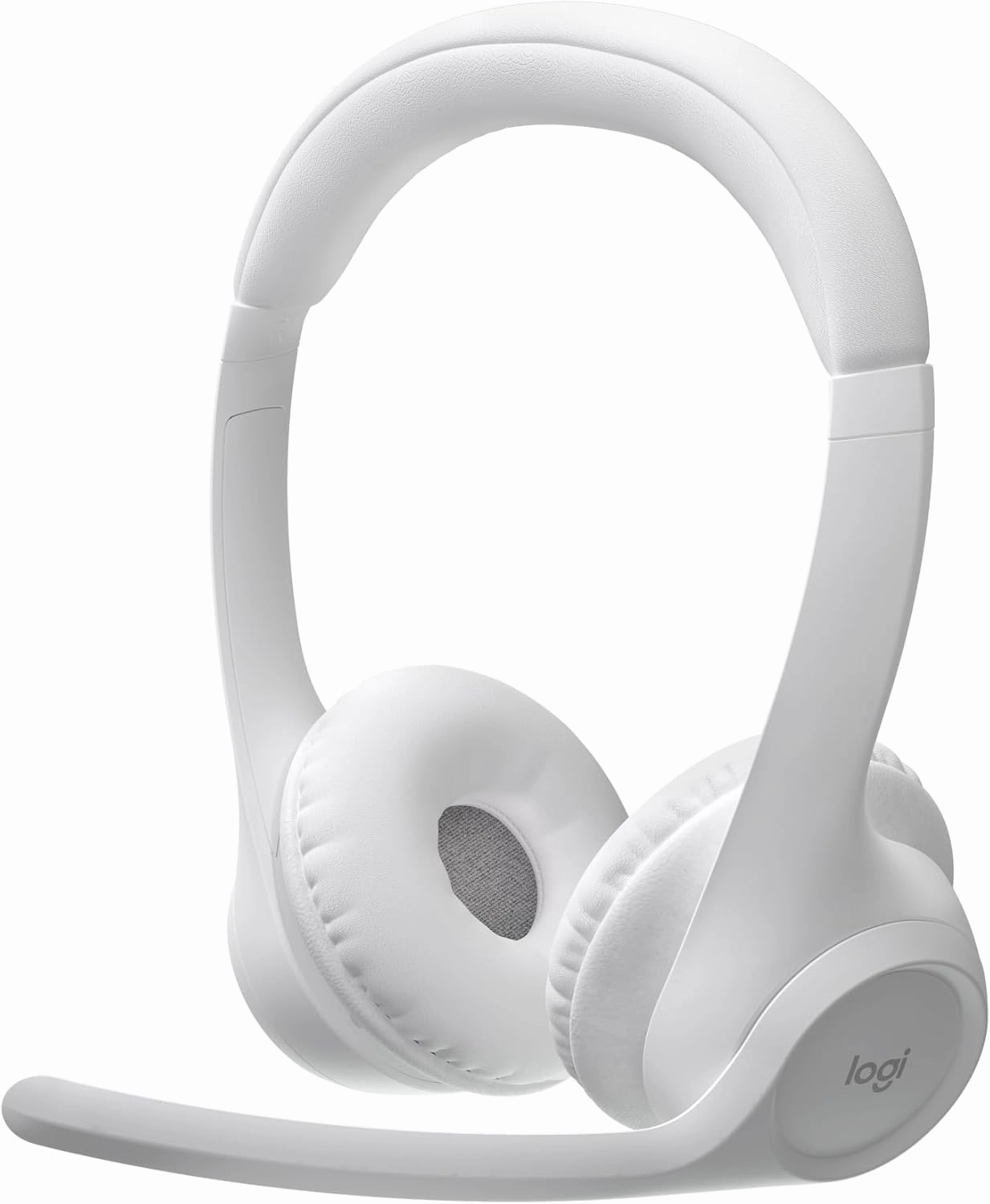 Logitech Zone 300 Wireless Bluetooth Headset with Noise-Canceling Microphone, Compatible with Windows, Mac, Chrome, Linux, iOS, iPadOS, Android  Off-White noise cancelling headphones,ANC headphones,travel headphones,