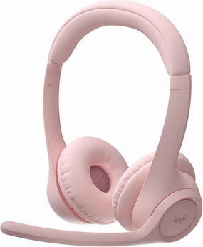Logitech Zone 300 Wireless Bluetooth Headset with Noise-Canceling Microphone, Compatible with Windows, Mac, Chrome, Linux, iOS, iPadOS, Android  Rose noise cancelling headphones,ANC headphones,travel headphones,