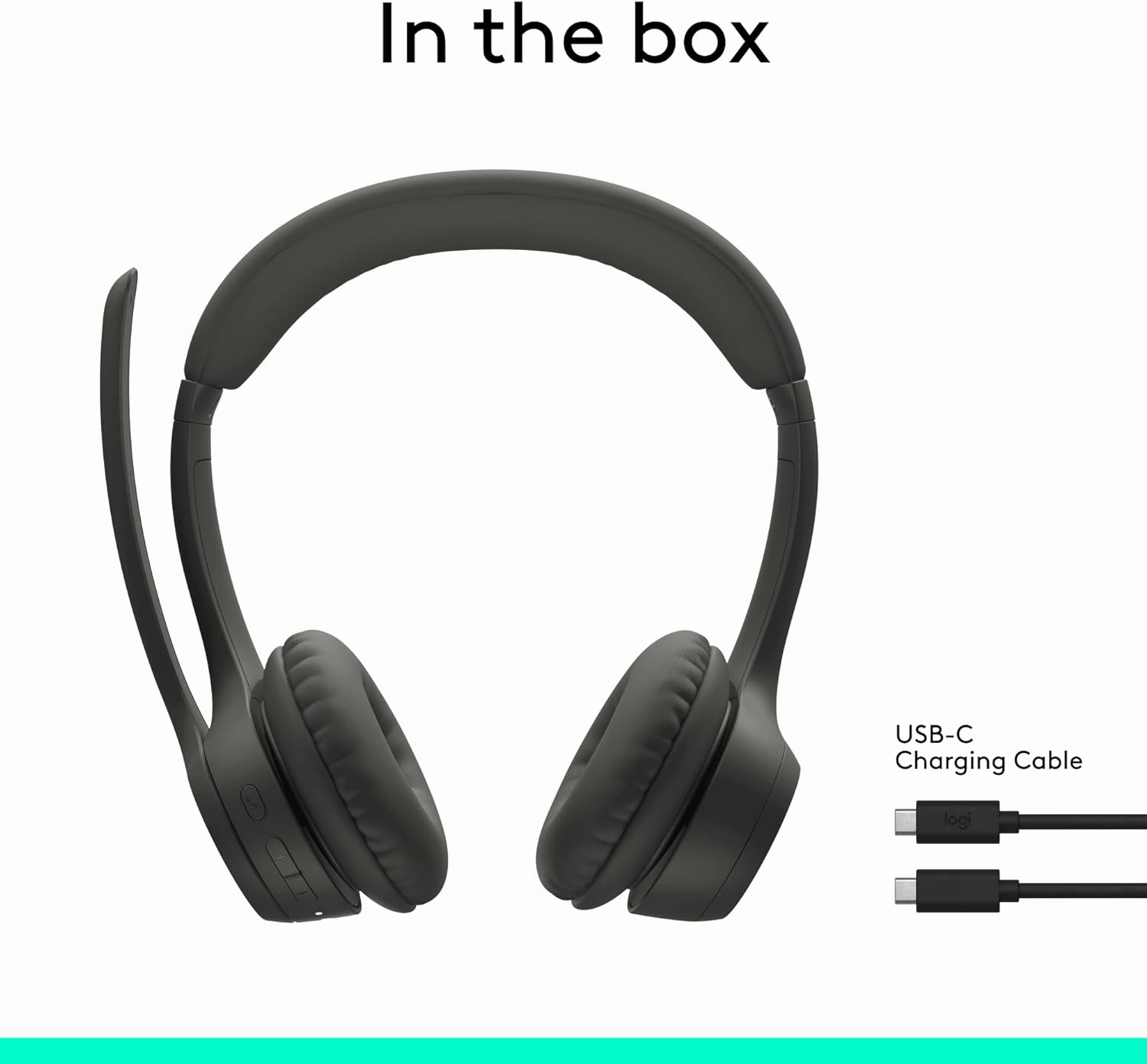 Logitech Zone 301 Wireless Bluetooth Headset with Noise-Canceling Microphone, Compatible with Windows, Mac, Chrome, Linux, iOS, iPadOS, Android  Graphite