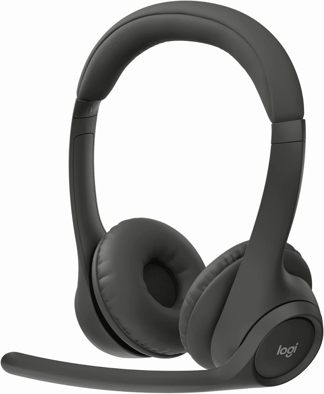 Logitech Zone 301 Wireless Bluetooth Headset with Noise-Canceling Microphone, Compatible with Windows, Mac, Chrome, Linux, iOS, iPadOS, Android  Graphite noise cancelling headphones,ANC headphones,travel headphones,