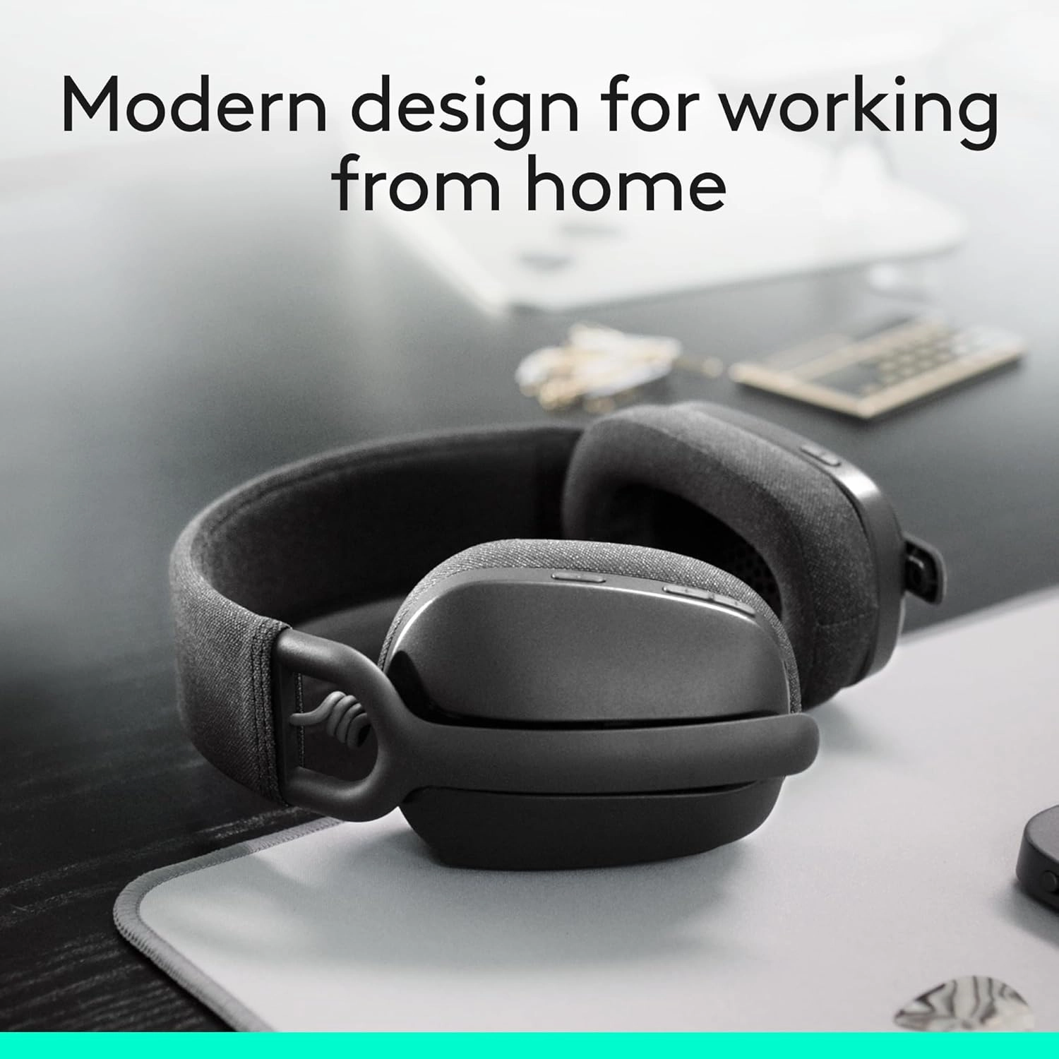 Logitech Zone Vibe 100 Lightweight Wireless Over Ear Headphones with Noise Canceling Microphone, Advanced Multipoint Bluetooth Headset, Works with Teams, Google Meet, Zoom, Mac/PC - Graphite