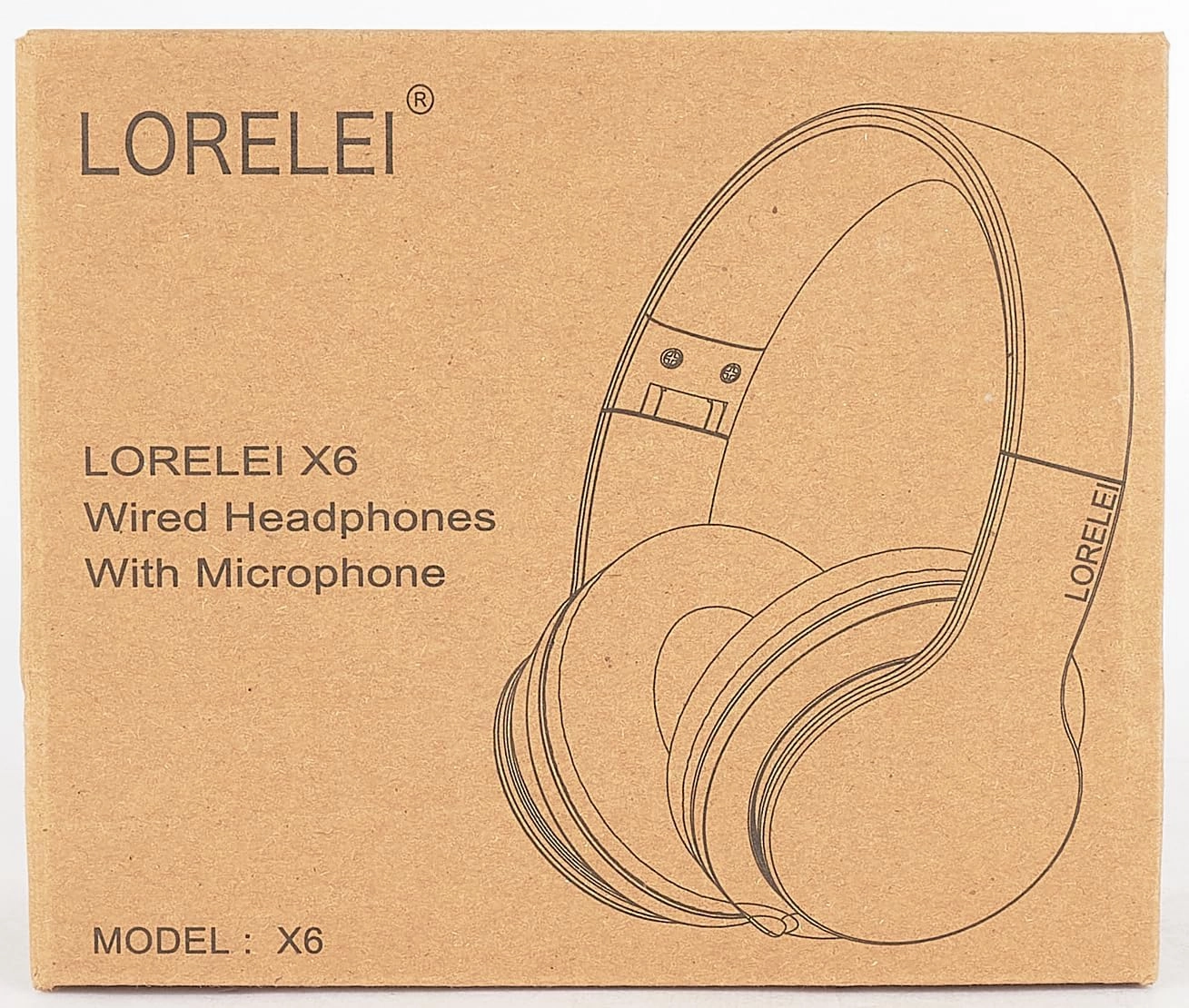 LORELEI X6 Over-Ear Headphones with Microphone, Lightweight Foldable & Portable Stereo Bass Headphones with 1.45M No-Tangle, Wired Headphones for Smartphone Tablet MP3 / 4 (Space Black)