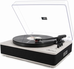 LP&NO.1 Record Player wirelessTurntable with Built-in Speakers and USB Play&Recording Belt-Driven Vintage Phonograph Record Player 3 Speed for Entertainment and Home Decoration(Light Gray) balanced output player,audiophile player,hi-res digital pla