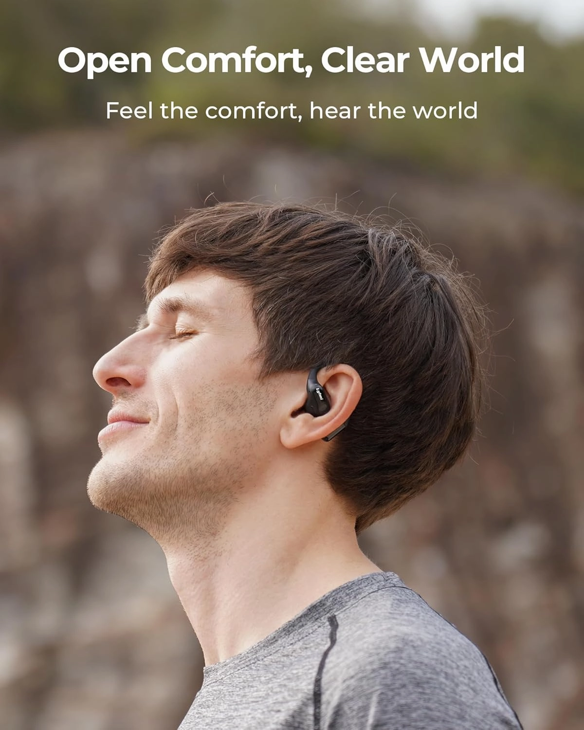 Lytmi CozyFit G1 Open Earbuds with Active Noise Reduction, 4 Mics for Clear Call, 5g Lightweight, Ultra-Comfort, Snug Fit, Deep Bass, 30H Play, Water Resistant, Wireless Headphones for Everyday Use