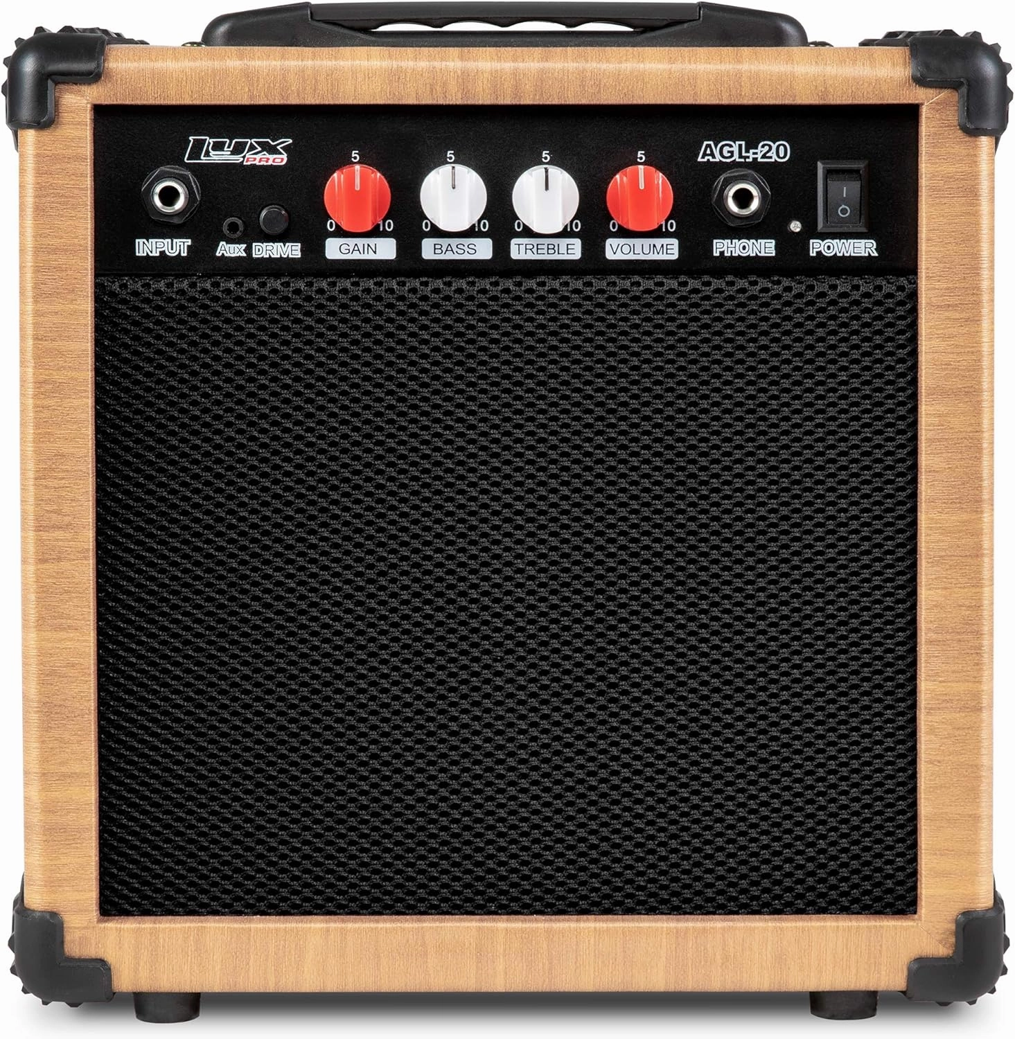 LyxPro Electric Guitar Amp 20 Watt Amplifier Built In Speaker Headphone Jack And Aux Input Includes Gain Bass Treble Volume And Grind - Natural headphone amplifier,portable amp,desktop headphone amp,