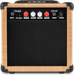 LyxPro Electric Guitar Amp 20 Watt Amplifier Built In Speaker Headphone Jack And Aux Input Includes Gain Bass Treble Volume And Grind - Natural headphone amplifier,portable amp,desktop headphone amp,