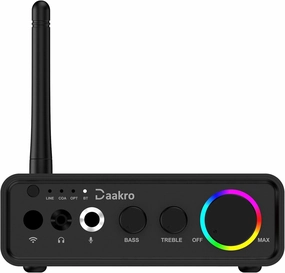M19-BT Amplifier Stereo Receiver,100Wx2 HiFi Class D Amp,Mini 2 Channel Digital Home Audio Component,Headphone Amp w/RCA/Optical/Coaxial/Mic Input for Passive Speaker with DC 24V Power Adapter integrated amplifier,stereo receiver,hi-fi amp combo,