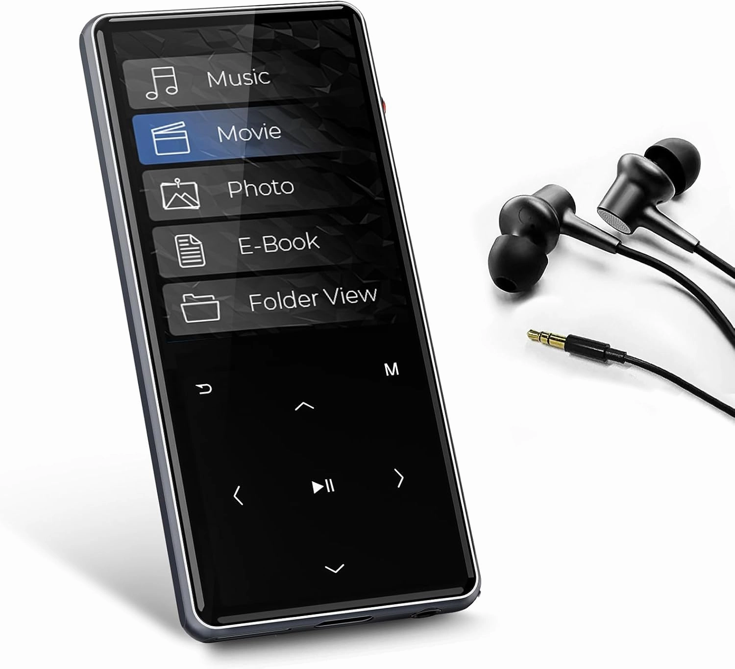 M7 64GB MP3 Player with Bluetooth 5.0: 2.4" Screen Portable Music Player with Speaker-Lossless Music Digital Player with Earphones,Voice Recorder,E-Book,Touch Buttons,Ideal for Sport Black hi-res portable player,digital audio player,DAP lossless,