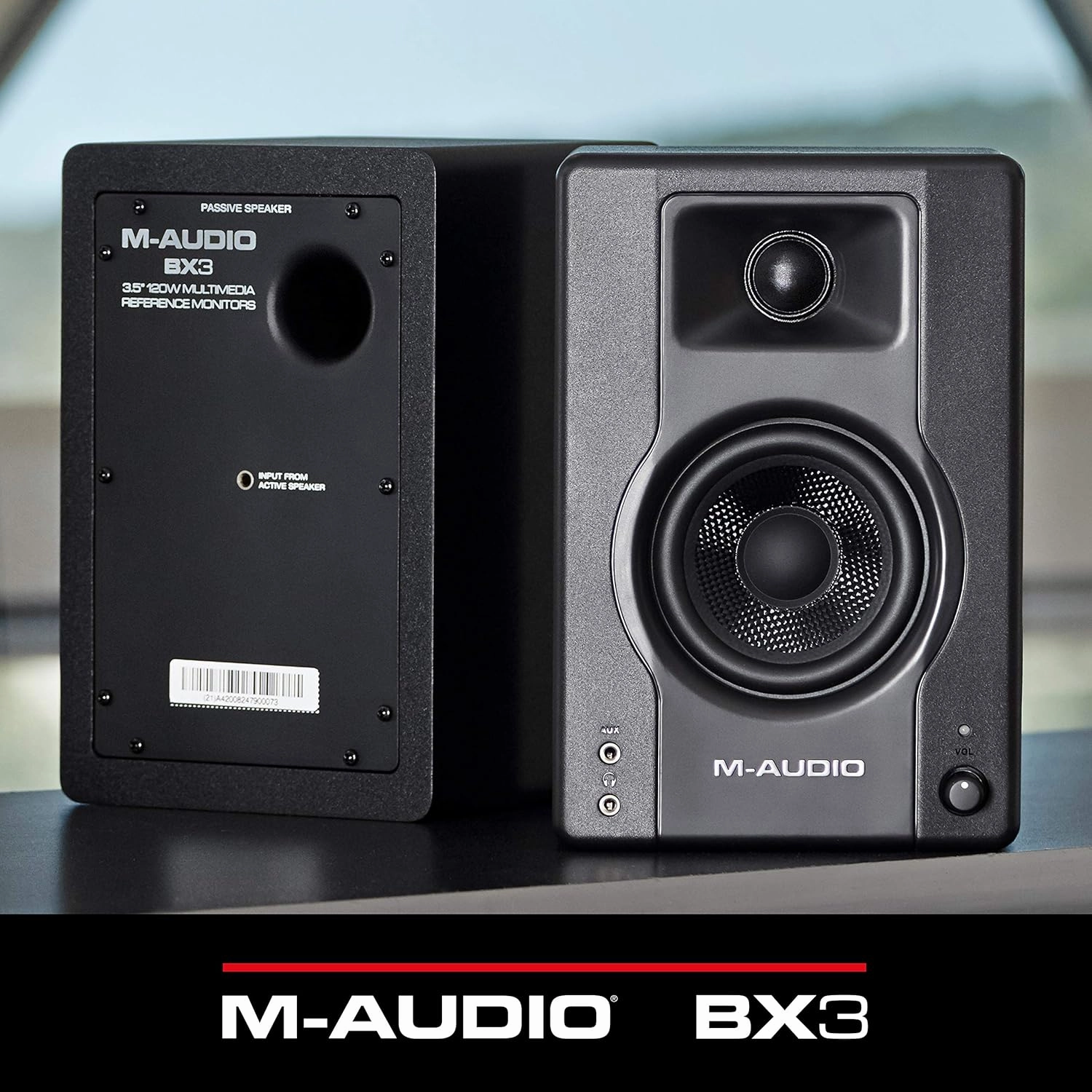 M-Audio BX3 3.5" Studio Monitors, HD PC Speakers for Recording and Multimedia with Music Production Software, 120W, Pair, Black