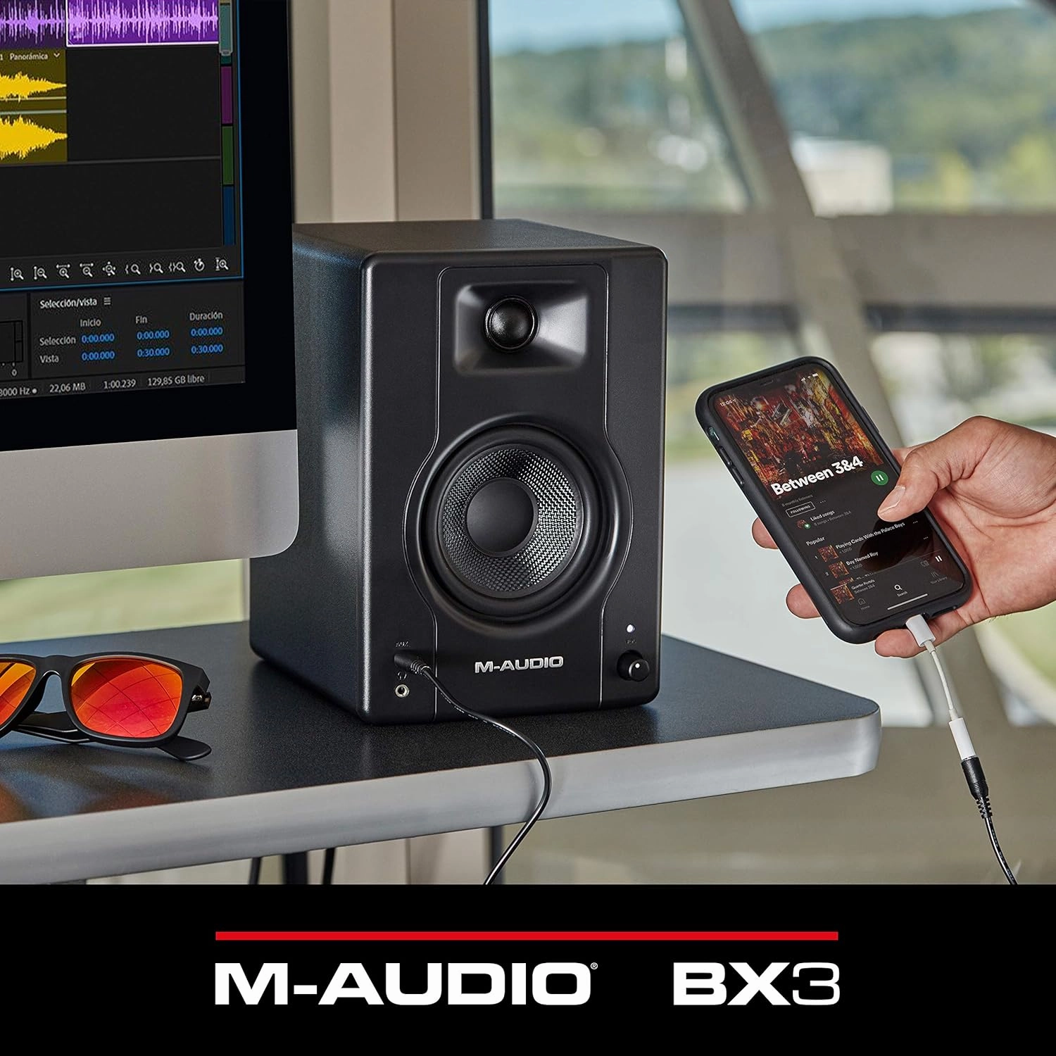 M-Audio BX3 3.5" Studio Monitors, HD PC Speakers for Recording and Multimedia with Music Production Software, 120W, Pair, Black