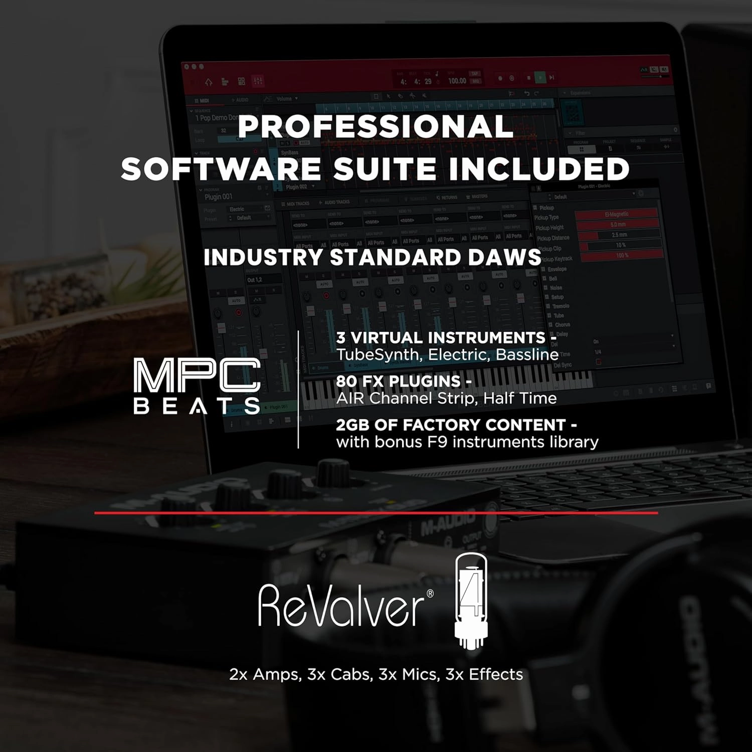 M-Audio M-Track Duo  USB Audio Interface for Recording, Streaming and Podcasting with Dual XLR, Line & DI Inputs, plus a Software Suite Included