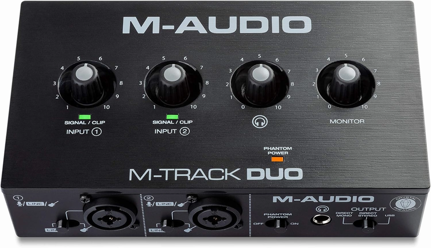 M-Audio M-Track Duo  USB Audio Interface for Recording, Streaming and Podcasting with Dual XLR, Line & DI Inputs, plus a Software Suite Included audio interface,USB interface,music recording input,