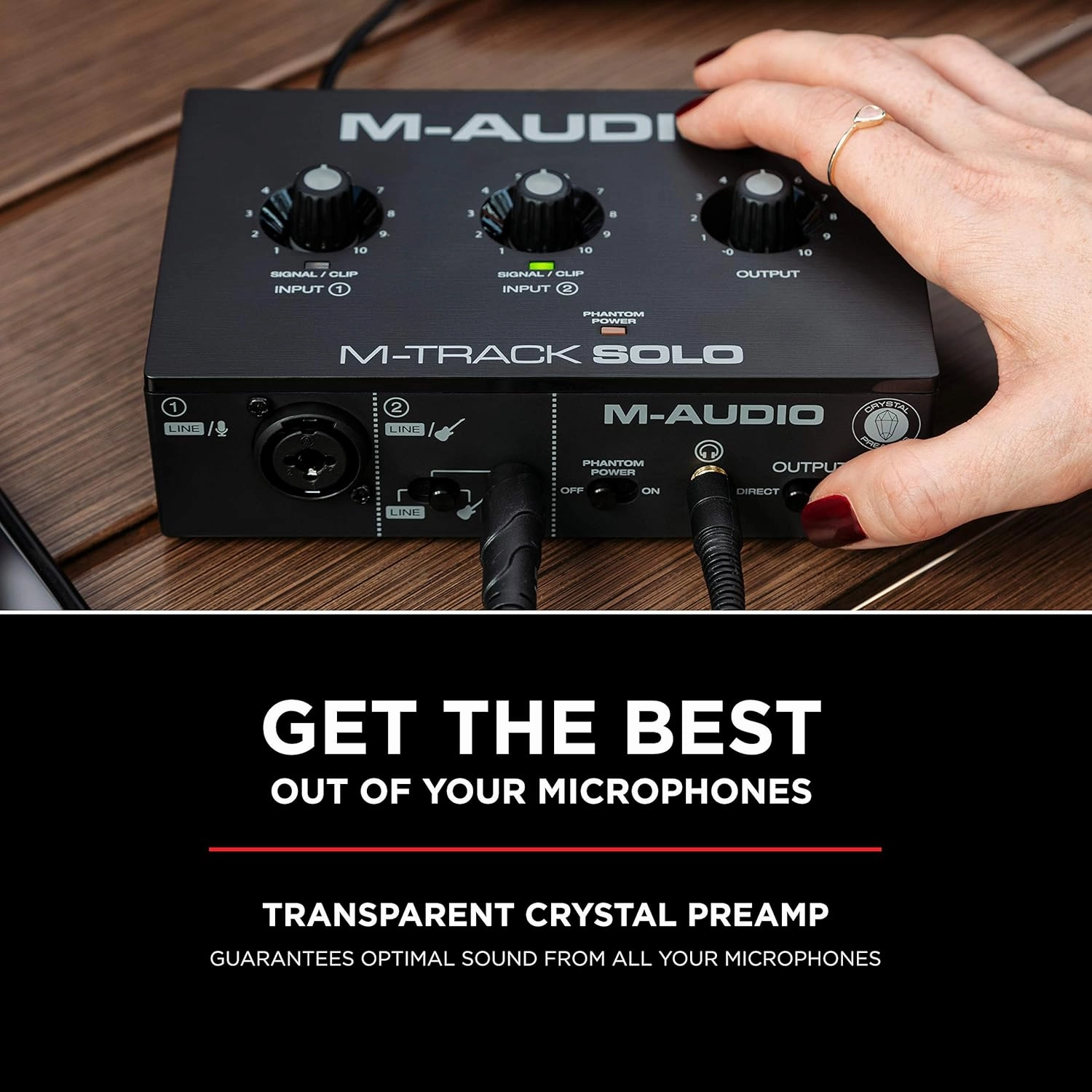 M-Audio M-Track Solo  USB Audio Interface for Recording, Streaming and Podcasting with XLR, Line and DI Inputs, Plus a Software Suite Included