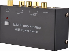 M/M Phono Preamp with Power Switch Ultra-Compact Phono Preamplifier Turntable Preamp with RCA 1/4-inch TRS Interface phono preamp,turntable amplifier,record player preamp,