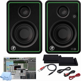 Mackie CR5-X BT Five-Inch Creative Reference Multimedia Bluetooth Monitors Bundle with and Pro Cable Kit Featuring Pro Tools First DAW Music Editing Software   Isolation Pads studio monitors,nearfield speakers,mixing reference monitors,