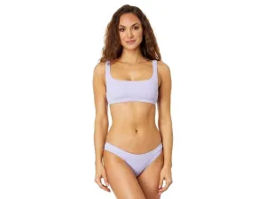 Madewell Bikini Top Women 2XL Subtle Lavendar Ribbed Square-Neck Swimwear JDM296 (Purple,Regular,2XL)
