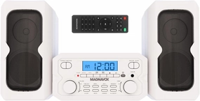 Magnavox MM435M-WH 3-Piece Compact CD Shelf System with Digital FM Stereo Radio, Bluetooth Wireless Technology, and Remote Control in White | LCD Display | AUX Port Compatible | 2022 Version | balanced output player,audiophile player,hi-res digital player,