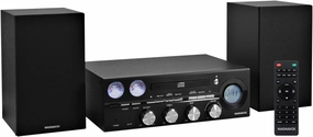 Magnavox MM451 3-Piece Tray Loading CD Shelf System with Digital PLL FM Stereo Radio, Bluetooth Wireless Technology, and Remote Control in Black | LCD Display | AUX Port Compatible | balanced output player,audiophile player,hi-res digital player,