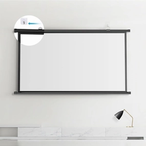 Manual Pull Down Projector Screen 50inch 60inch Wall Mounted Ceiling Projection Screen Roll Up Movie Screen for Home Theater/Cinema(40inch(4:3)) home cinema system,5.1 home theater,surround sound package,