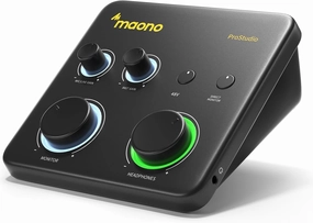 MAONO USB Audio Interface for PC: Interface with XLR Input 24-bit/192kHz Routing Software LOOPBACK ASIO Driver for Recording Music, Home-Studio, Guitar, Podcast, Streaming, DAW(PS22 Lite Black) DAC,USB audio converter,digital to analog converter,