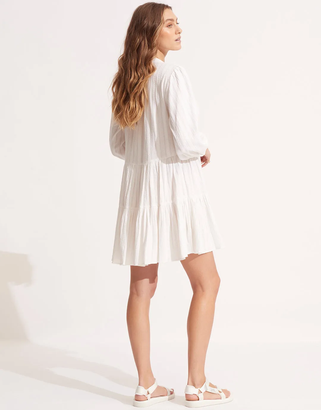 Market Tier Dress - White