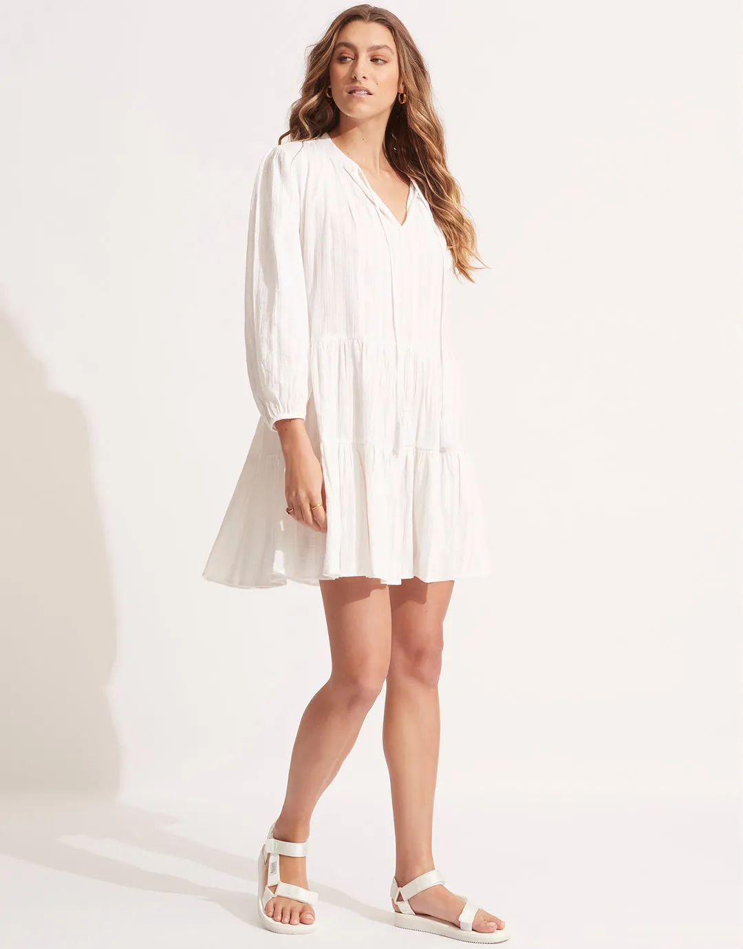 Market Tier Dress - White
