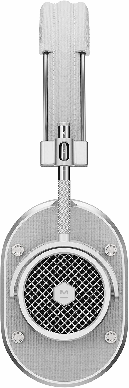 MASTER & DYNAMIC MH40 Over-Ear Wireless Headphones Gen II, Silver Metal/Gray Coated Canvas/Gray Leather