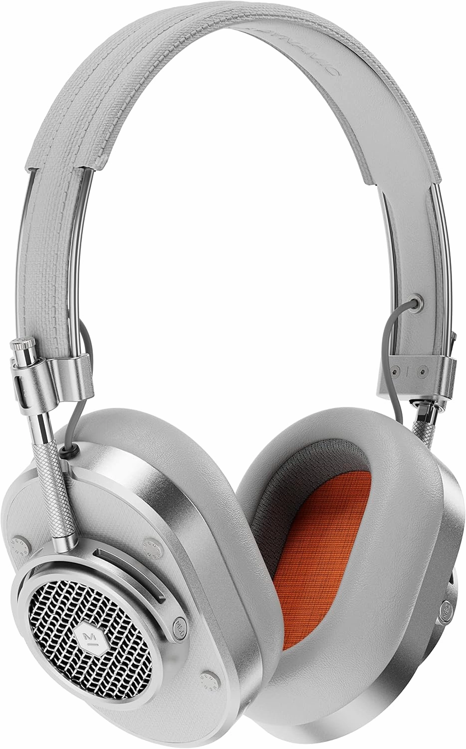MASTER & DYNAMIC MH40 Over-Ear Wireless Headphones Gen II, Silver Metal/Gray Coated Canvas/Gray Leather over-ear headphones,closed back headphones,wireless studio cans,