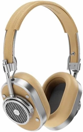 MASTER & DYNAMIC MH40 Over-Ear Wireless Headphones Gen II, Silver Metal/Tan Leather audiophile headphones,high-end headphones,studio over-ear,