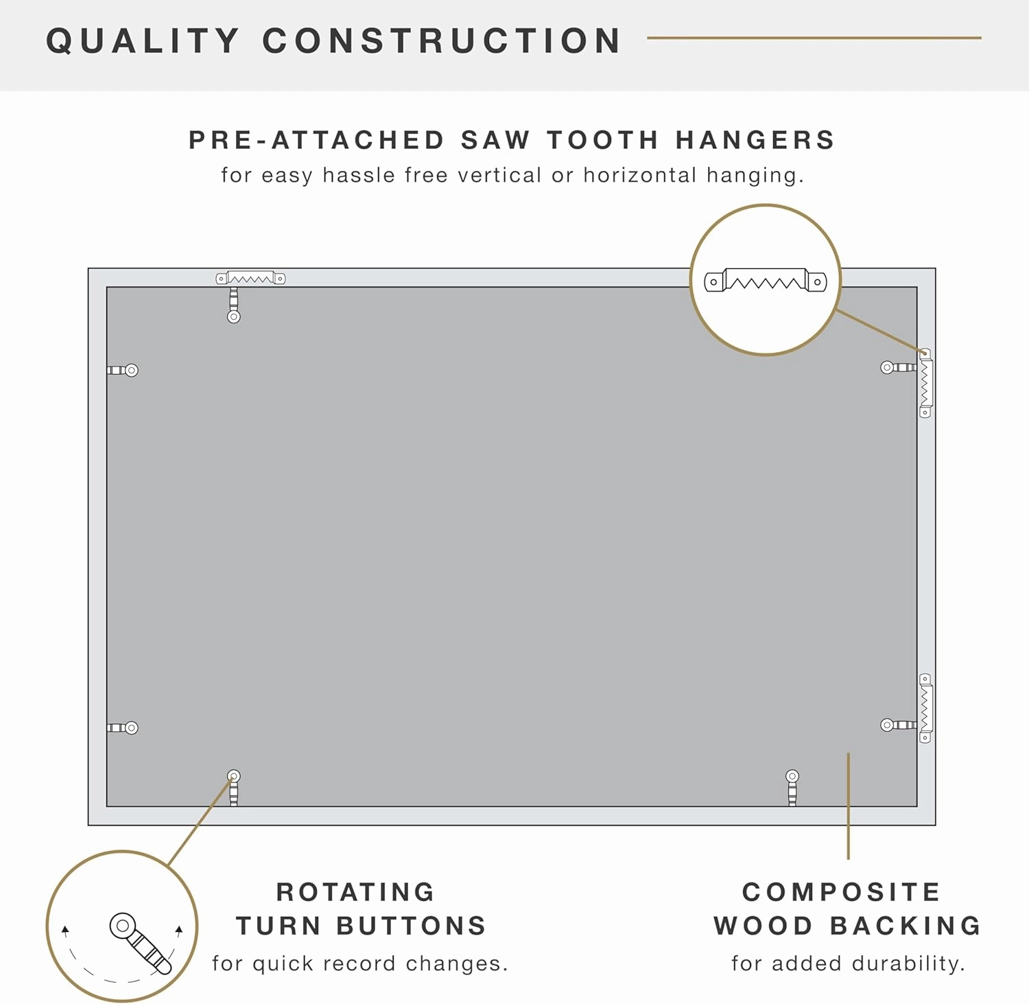 MCS Double Matte Record Album Frame, 16.5x25 Record Frame, Black Frame for LP Vinyl Record & Jacket Display (1-Pack)