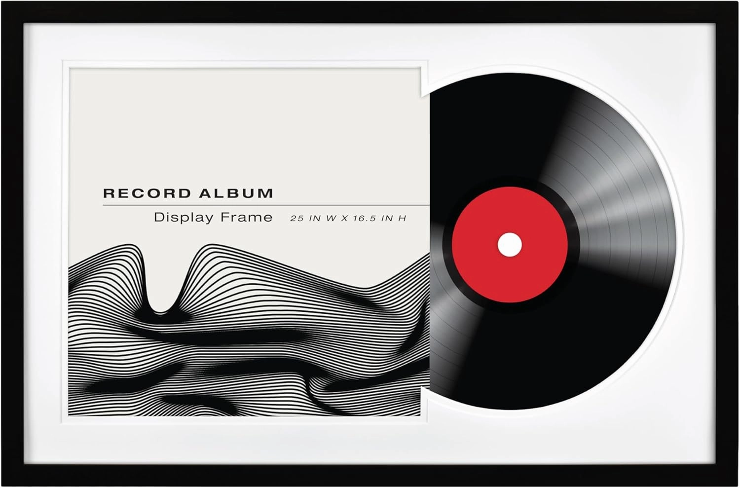 MCS Double Matte Record Album Frame, 16.5x25 Record Frame, Black Frame for LP Vinyl Record & Jacket Display (1-Pack) vinyl accessories,turntable parts,record player tools,