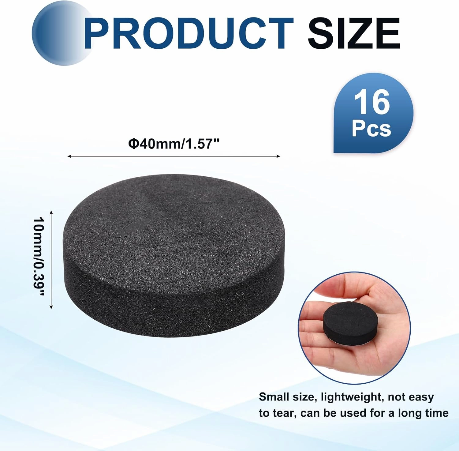 MECCANIXITY 16 Pcs Single Sided Speaker Isolation Feet Pads, 40mmx10mm Non Slip Foam Shock Absorption Base Pad Amplifier Stand Feet Mat for Speaker HiFi Home Theater Sound System, Black