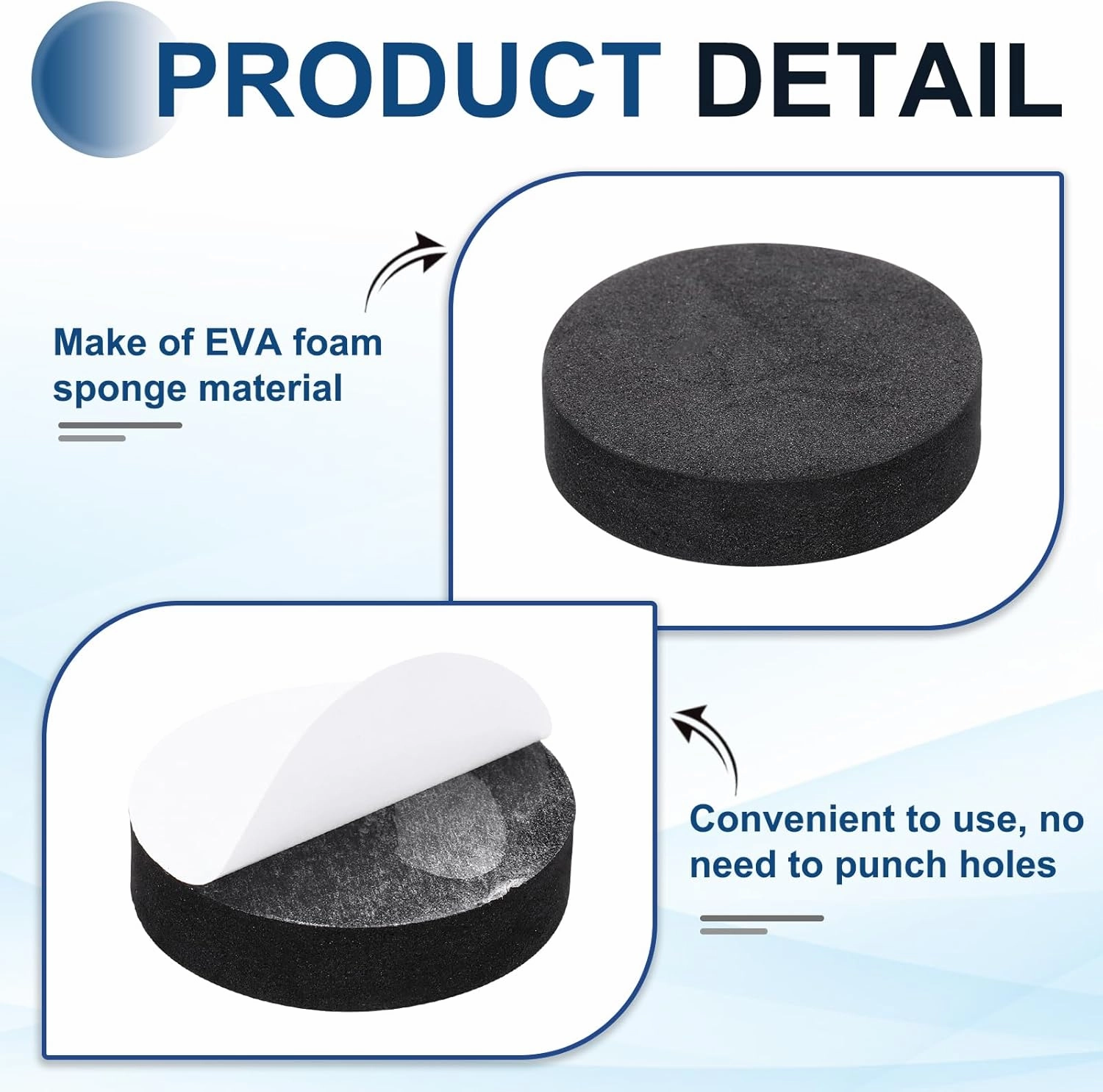 MECCANIXITY 16 Pcs Single Sided Speaker Isolation Feet Pads, 40mmx10mm Non Slip Foam Shock Absorption Base Pad Amplifier Stand Feet Mat for Speaker HiFi Home Theater Sound System, Black