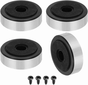 MECCANIXITY 4 Pcs Speaker Isolation Feet,47mmx15mm Plastic Foam Shock Absorption Base Pad Anti Vibration Amplifier Stand Feet Mat for Audio CD HiFi Home Theater Sound System, Silver isolation pads,speaker feet,vibration dampeners,