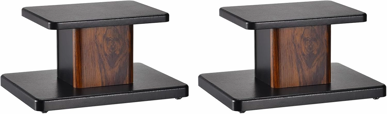 MECCANIXITY Wood Speaker Stands, 2 Pack 5.9 Inch (15cm) Universal Speaker Stand Hollowed Stands Enhanced Audio Listening for Home Theaters Cinema speaker stands,monitor stands,floor speaker holders,